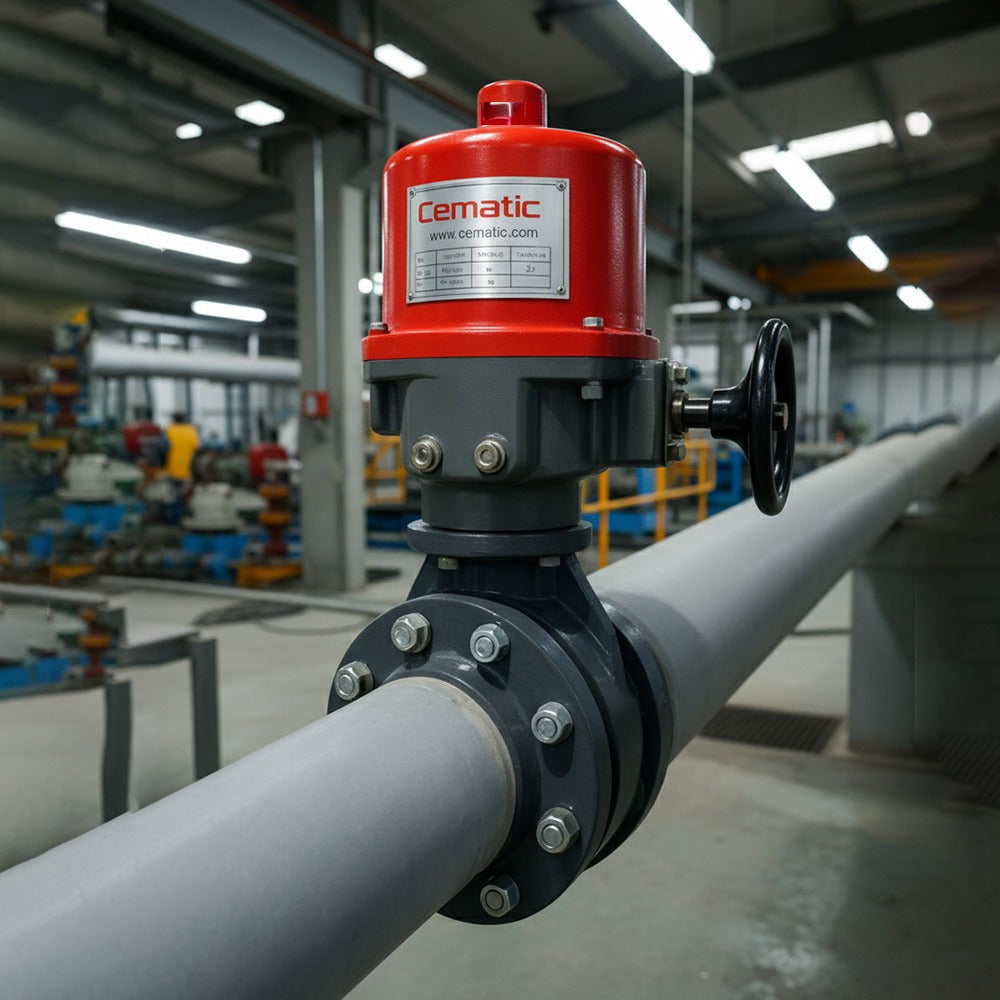 Válvulas PVC industriales con montaje ISO5211 | Accionamiento manual o automático