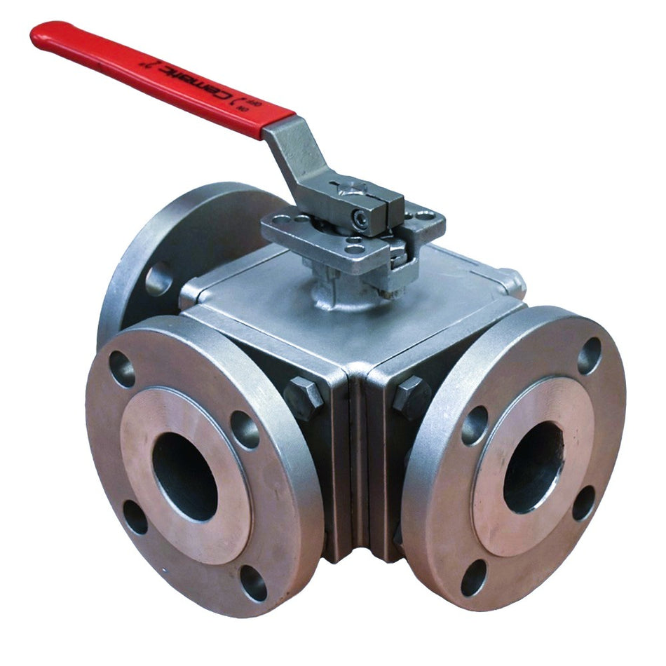 Válvula de Bola 3 vías Brida ANSI 150 Acero Inoxidable 316