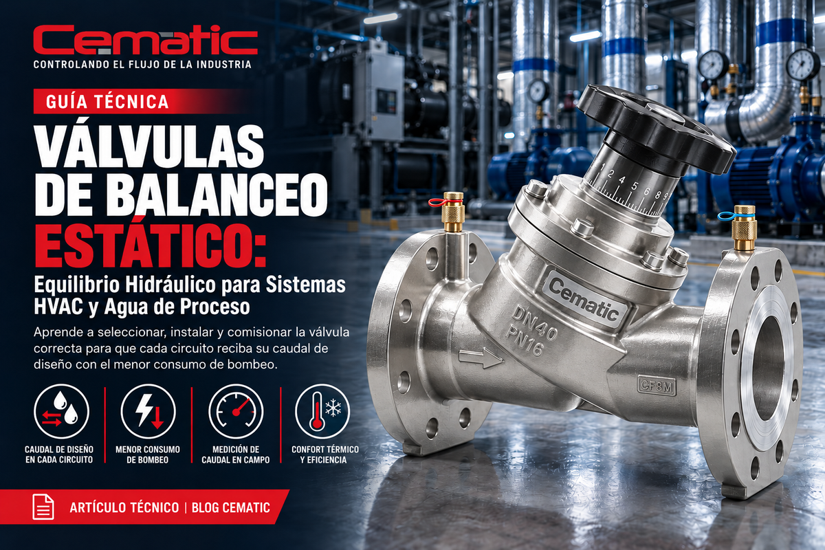 Válvula de Balanceo Estático: Guía Técnica de Equilibrio Hidráulico | CEMATIC