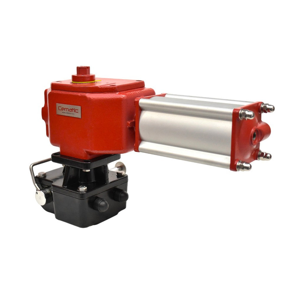 Actuador neumático de pistón doble acción con brazo de manivela Cematic