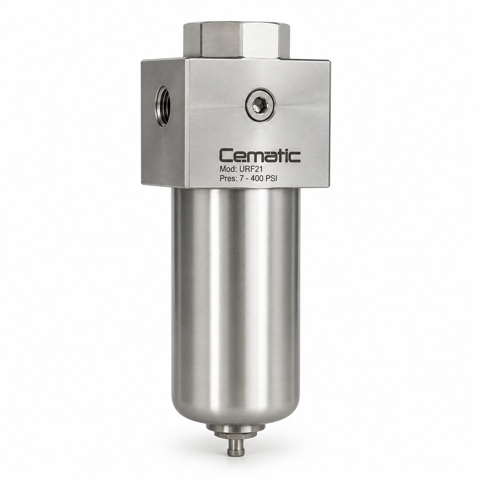 Filtro de Aire Acero Inoxidable 304 | 5 Micras | Grado Alimenticio | 1/4" y 1/2"