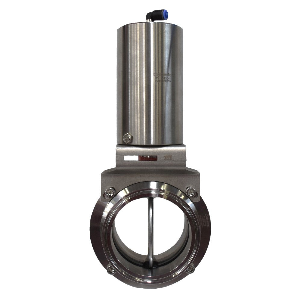 Válvula mariposa clamp con actuador neumático higiénica acero 316L Cematic