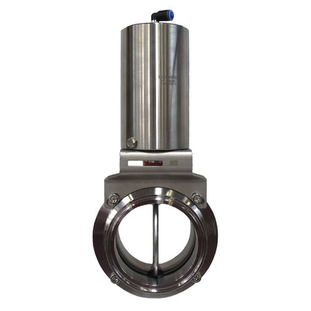 Válvula mariposa clamp con actuador neumático higiénica acero 316L Cematic