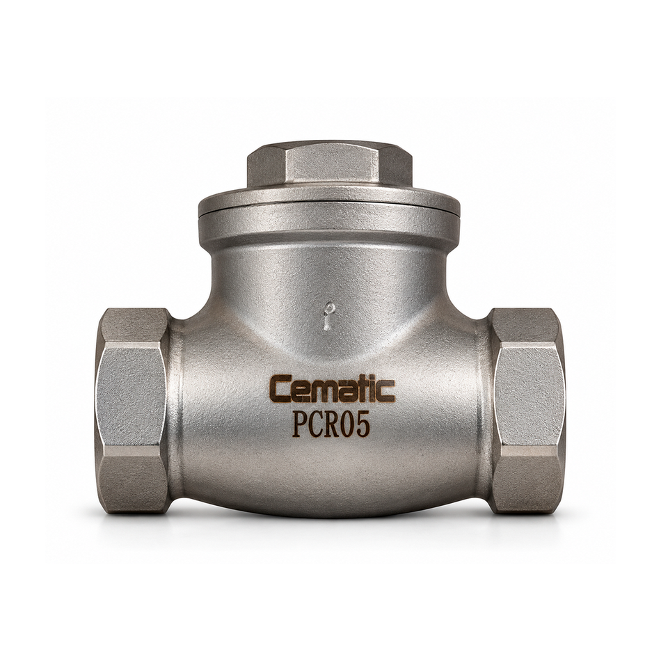 Válvula Check Columpio Roscada NPT Acero Inoxidable 316 | Sello PTFE