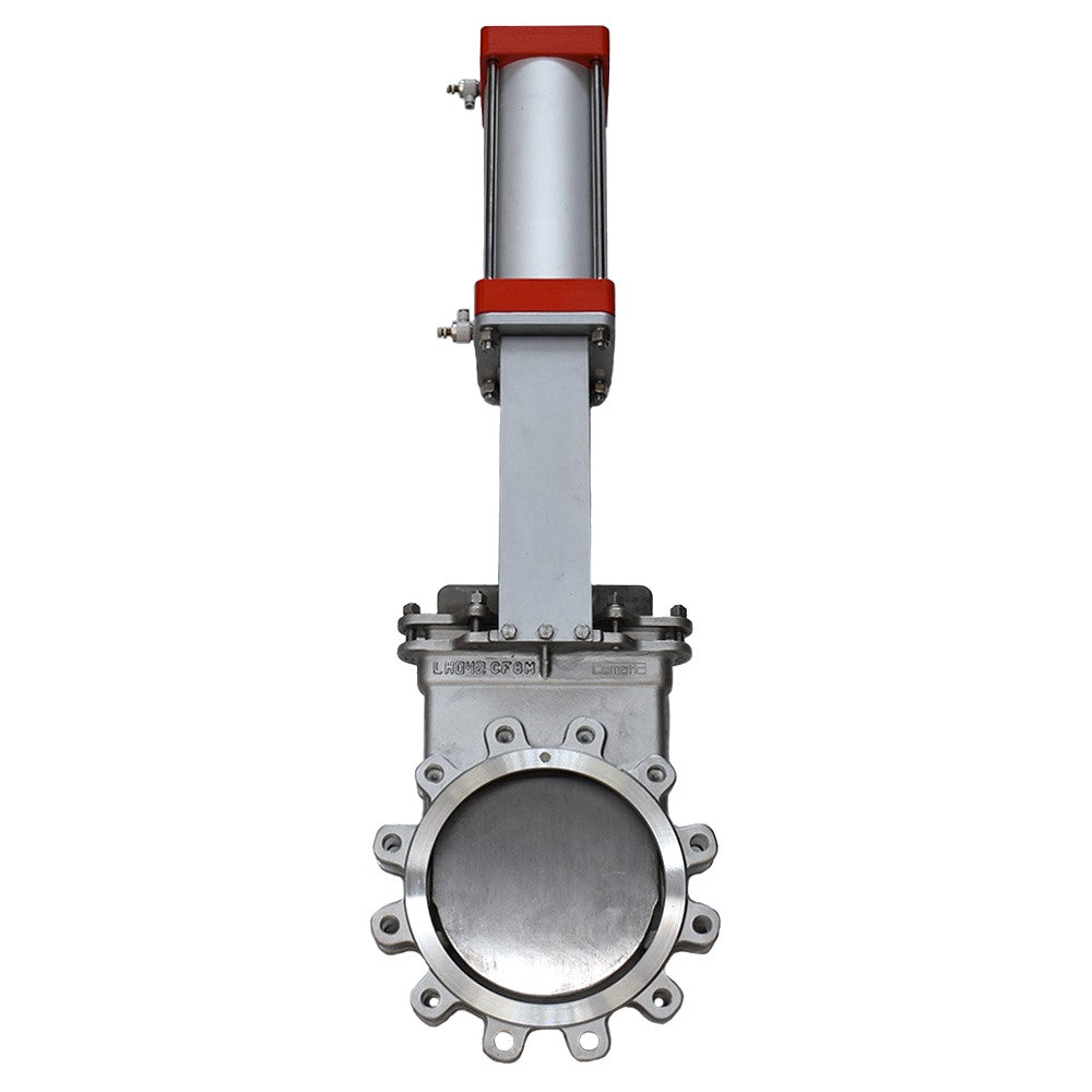 válvula de cuchilla lug SS316 actuador neumático 10 pulgadas Cematic