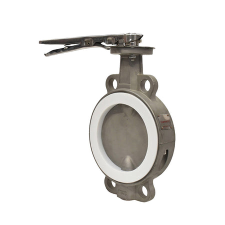 válvula mariposa wafer SS316 asiento teflón PTFE disco SS316 Cematic