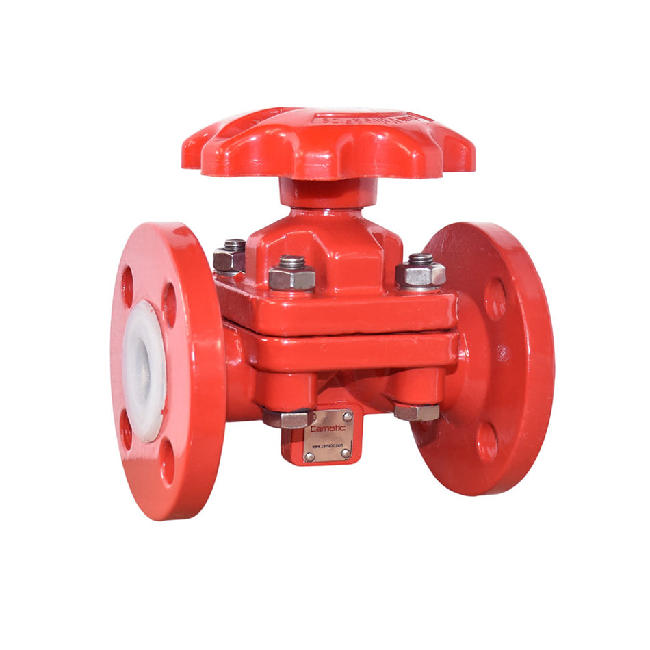 Válvula de Diafragma Anticorrosiva, Internos recubiertos con PFA, ANSI 150