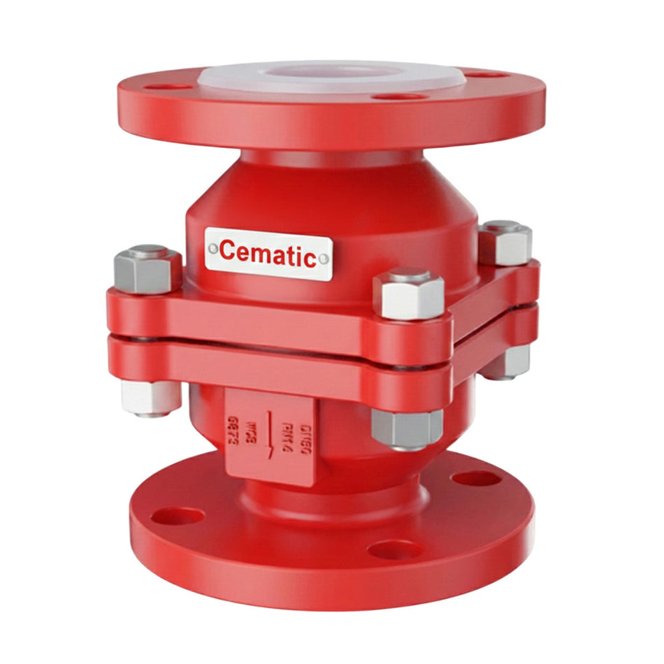 Válvula Check Anticorrosiva de Bola, Internos recubiertos con PFA, ANSI 150