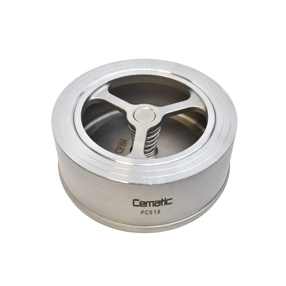 Válvula Check Wafer Disco con Resorte Acero Inoxidable 316