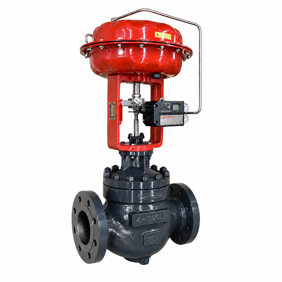 Válvula de Control Tipo Globo WCB | Brida Clase 300 | Asiento-Vástago-Disco SS316 | Agua, Vapor, Petróleo y Gas