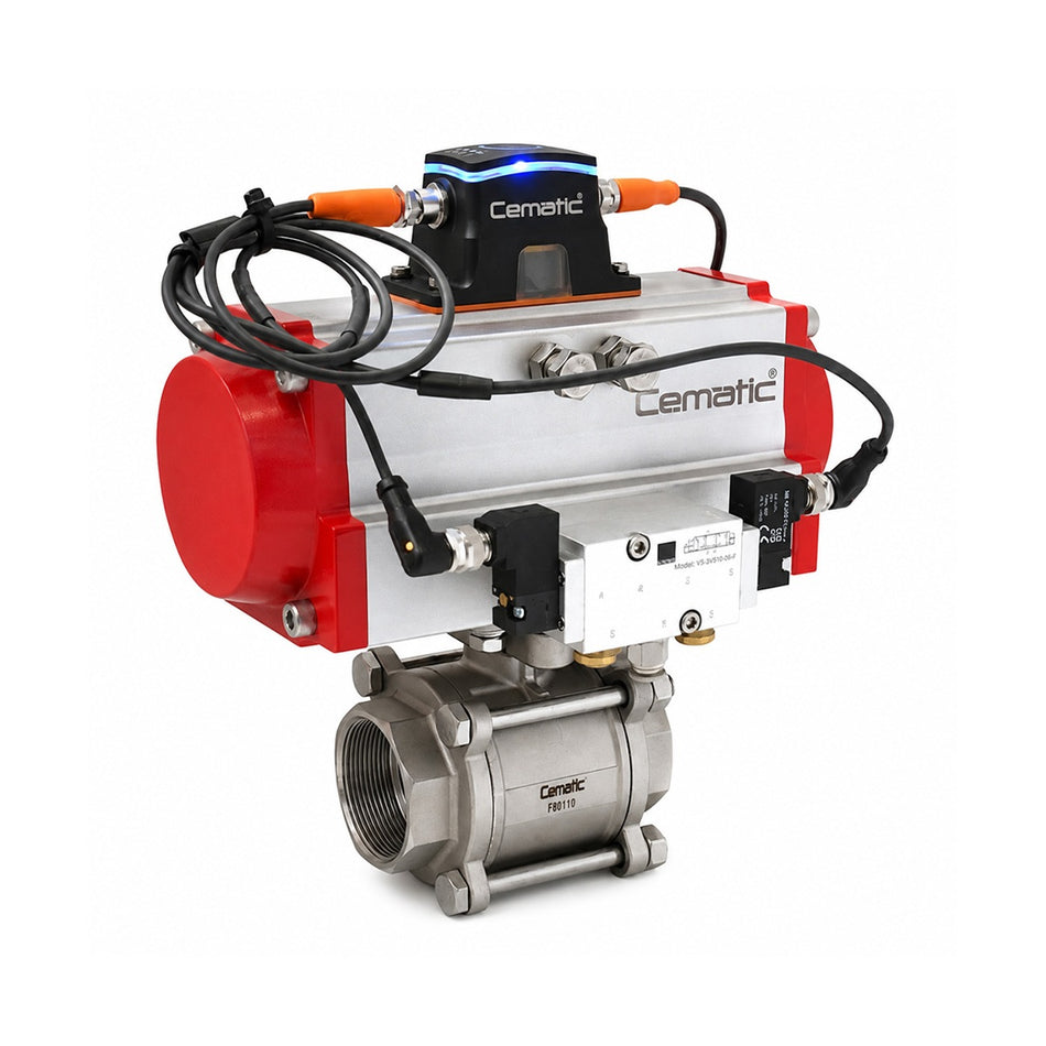 Threaded Ball Valve with Pneumatic Actuator
