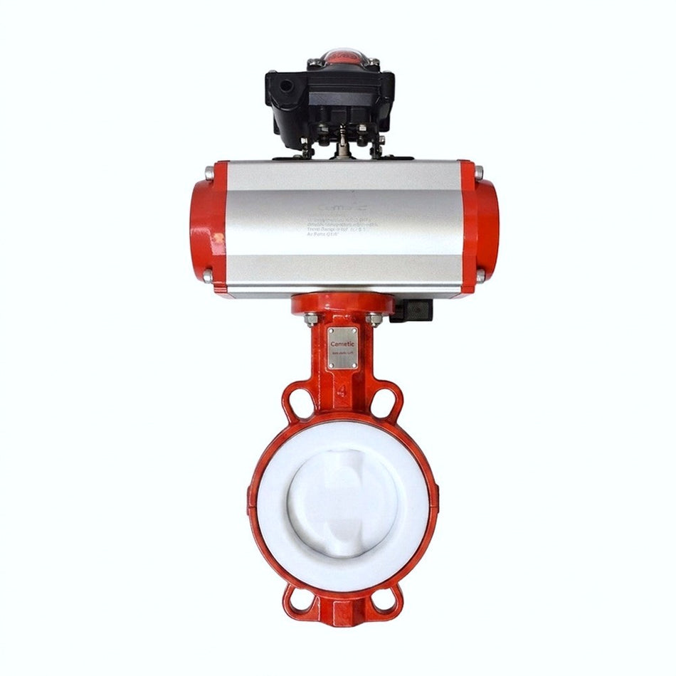 Wafer Butterfly Valve Teflon Seat and Disc with Pneumatic Actuator