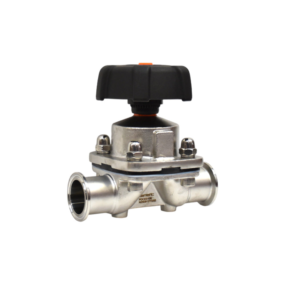 Válvula higiénica de diafragma clamp acero inoxidable 316L Cematic