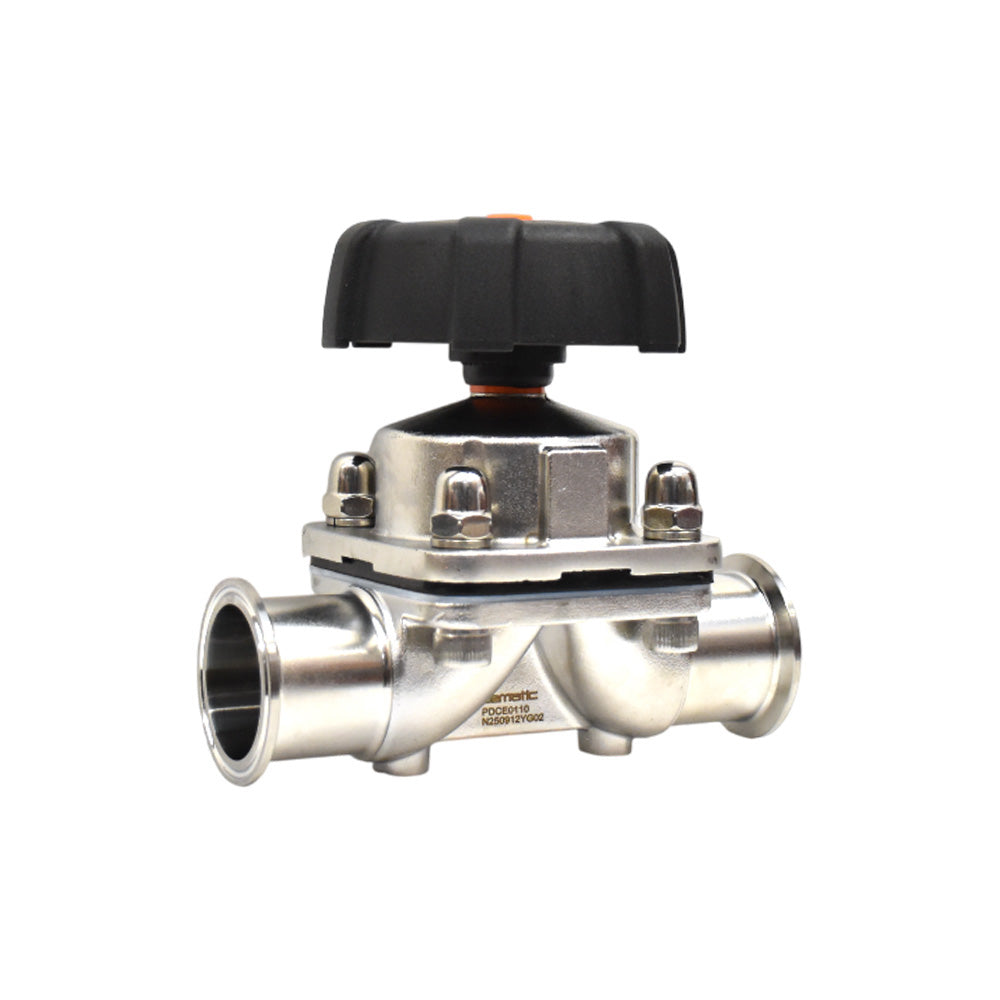 Válvula higiénica de diafragma clamp acero inoxidable 316L Cematic