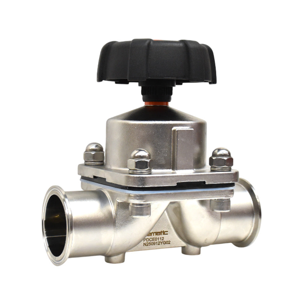 Válvula higiénica de diafragma clamp acero inoxidable 316L Cematic