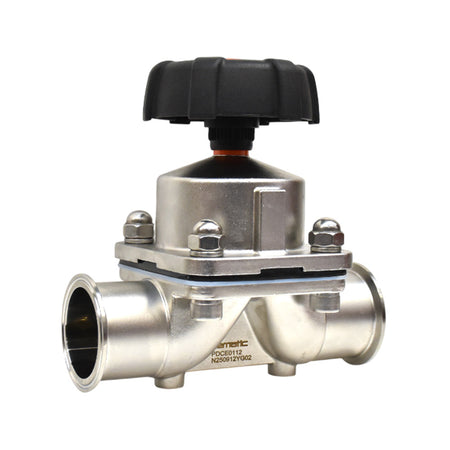 Válvula higiénica de diafragma clamp acero inoxidable 316L Cematic