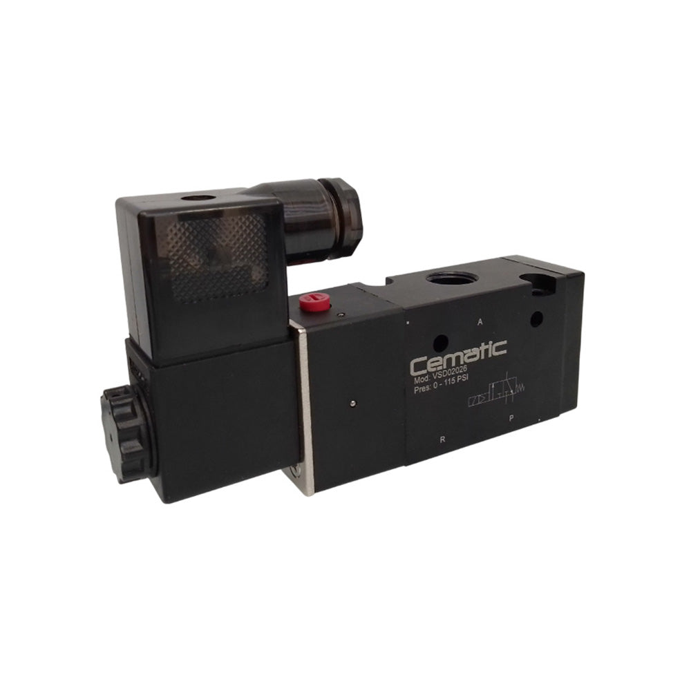 válvula direccional 3/2 normalmente cerrada solenoide aluminio retorno resorte NPT - Cematic®