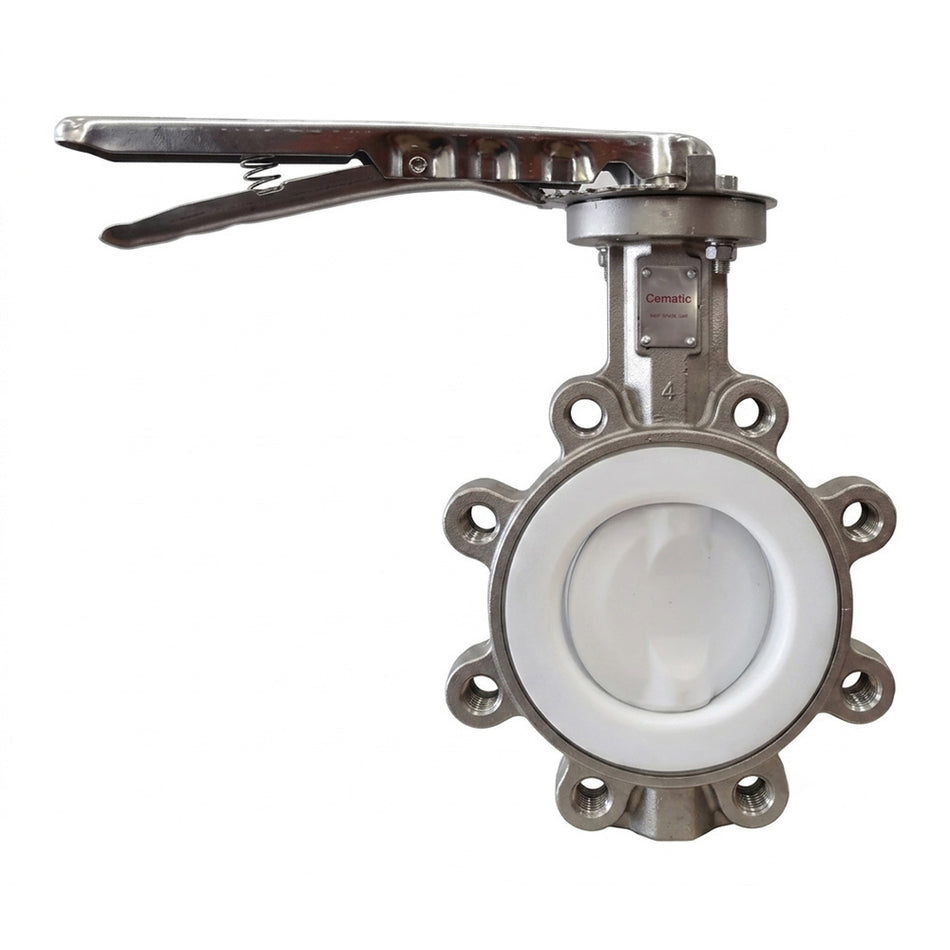 Válvula Mariposa Lug ANSI 150 CF8M | Disco SS316+PTFE | Asiento PTFE | API 609