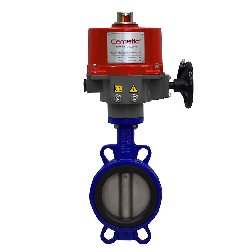 Válvula mariposa wafer Viton con actuador eléctrico ANSI 150 SS316  – Cematic